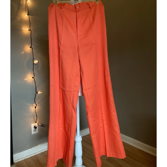 Vintage Retro Sears Junior Bazaar Orange Bell Bottom Slacks - Picture 6 of 8